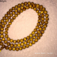 批发金丝楠木手串108颗佛珠水波纹小叶桢楠高端男女猫眼8/10情侣