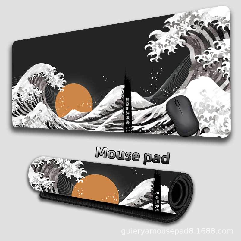Kanagawa Waves Japanese Wind Alfombrilla de ratón súper grande transfronteriza Alfombrilla de escritorio de oficina personalizada Alfombrilla de ratón para teclado Mousepad