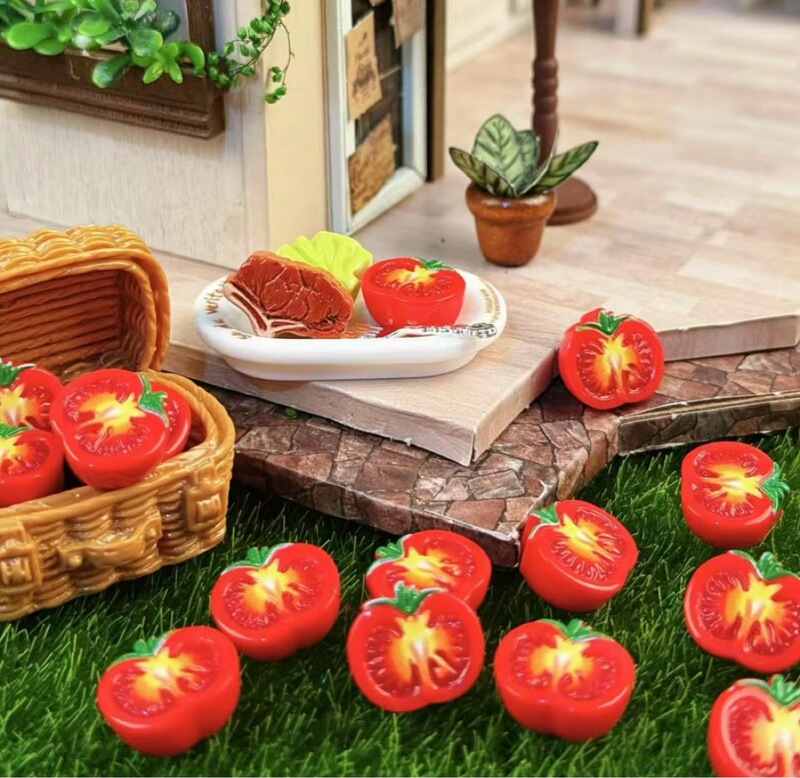 Large Mini Tomato Miniature Cross-Border Food Toy Cute DIY Accessories European Pastoral Style Large Mini Tomato Miniature Cross-Border Food Toy Cute DIY Accessories European Pastoral Style