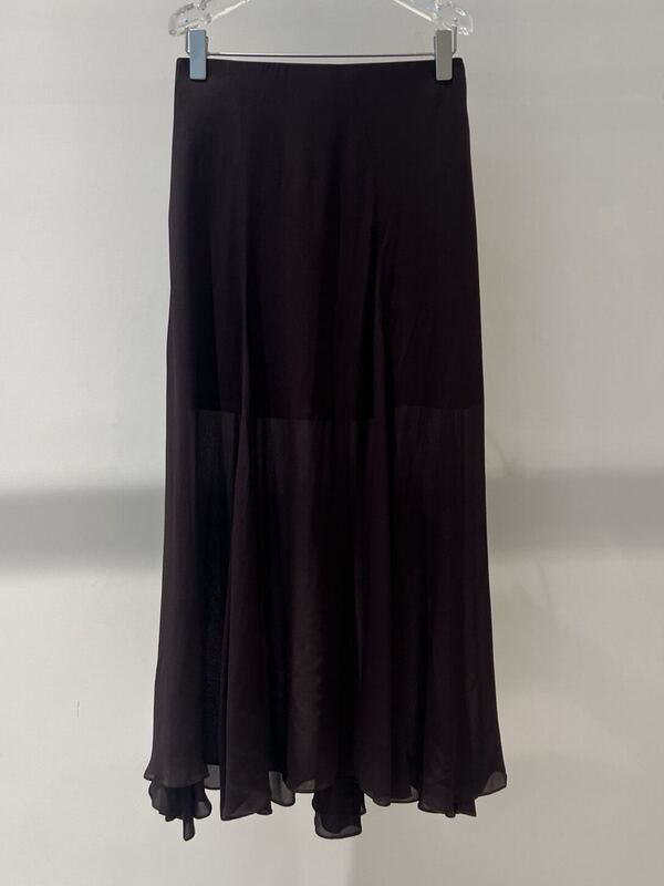 Mm Mai Mai 2026 Spring New Slim-Fit Versatile Brown A-Line Skirt with Large Hem Long Skirt for Women Br351160