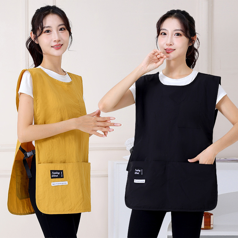 Apron a batch of waterproof dirty women's high color value overalls Korean kitchen vest logo in stock wholesale