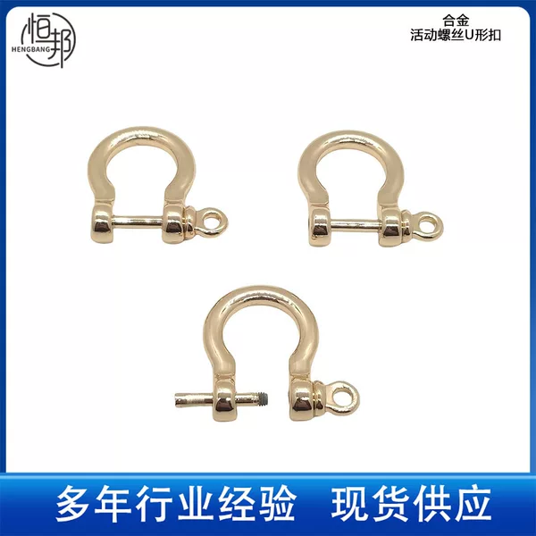 Zinc Alloy Horseshoe Buckle Luggage Hardware Accessories Removable Screw D-Shaped Buckle Metal Pendant U-Shaped Ring Wholesale