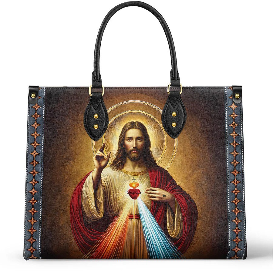 Women's Handbag - Faith & Purity Guardian Print PU Leather Shoulder & Crossbody Bag for Travel and Dating - Thumbnail 3