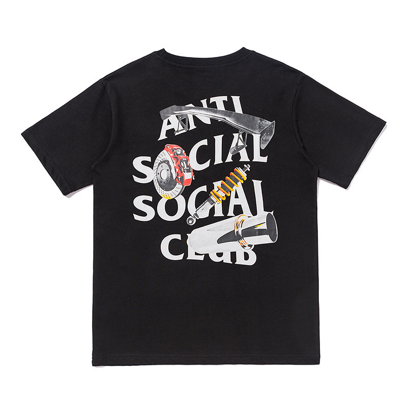 Cross-border Tide Brand assc Asia Limited Locomotive Parts Letter Printed Short Sleeve T-Shirt High Street Hip Hop Half Sleeve T-Shirt for Men and Women