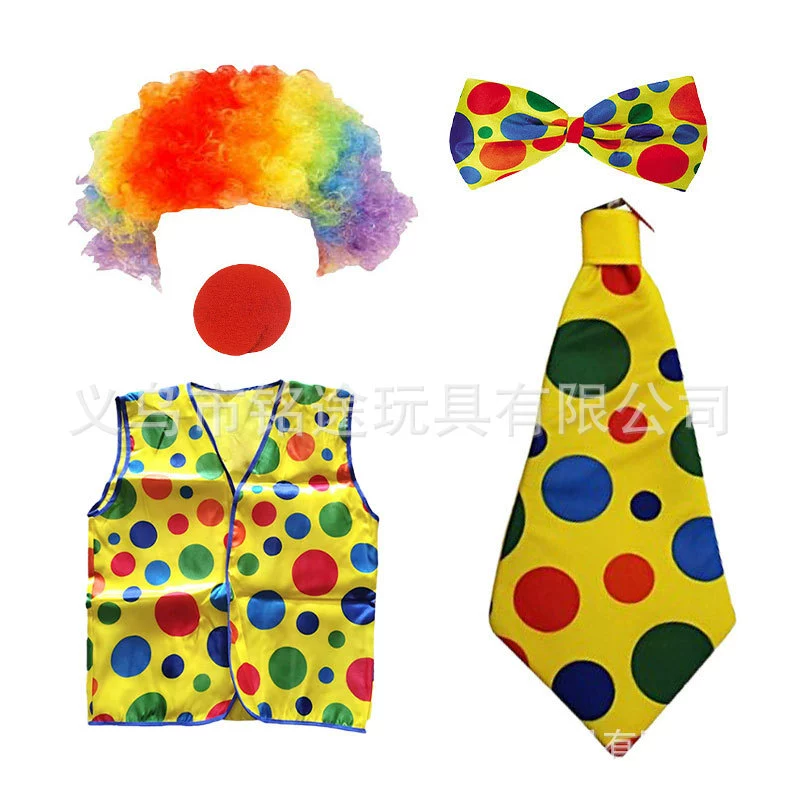 Set, rainbow suit, curly wig, dress up