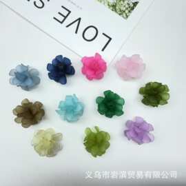 新款复古手工编织花朵树脂配件 diy耳环耳饰胸针鞋帽装饰材料批发