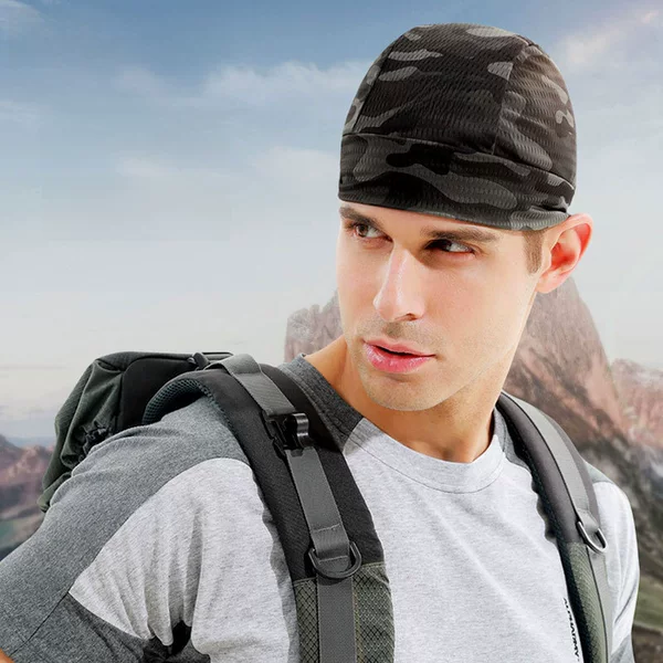 Cycling Hat Summer Sun Protection Ice Silk Outdoor Sports Quick-Drying Breathable Sunshade Melon Skin Hat Men's Lined Short Hat