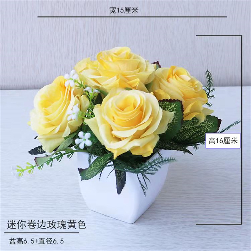 Pequeña imitación de flores falsas decoraciones de sala de estar decoración de mesa de té flores de plástico mano flores falsas plantas decoraciones