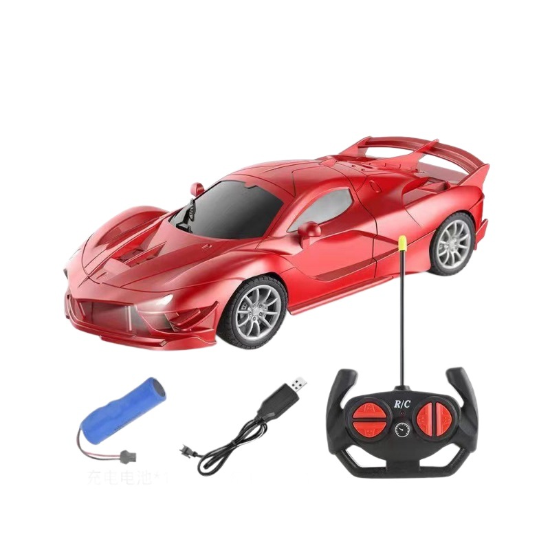 Coche de carreras eléctrico con control remoto para niños, Ferrari 1:18, con luces inalámbricas, exclusivamente disponible para ventas transfronterizas.