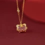 本命年小老虎白玉髓项链