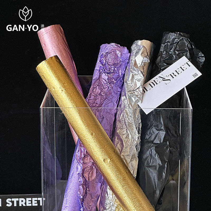 港与 高品质锡纸包花鲜花包装纸花艺花店花束内衬搭配装饰diy材料