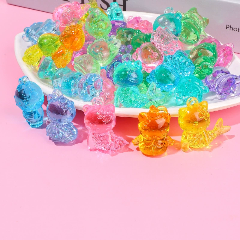 Аcrylic plastic colorful archeological toy with accessories, kitten, new collection