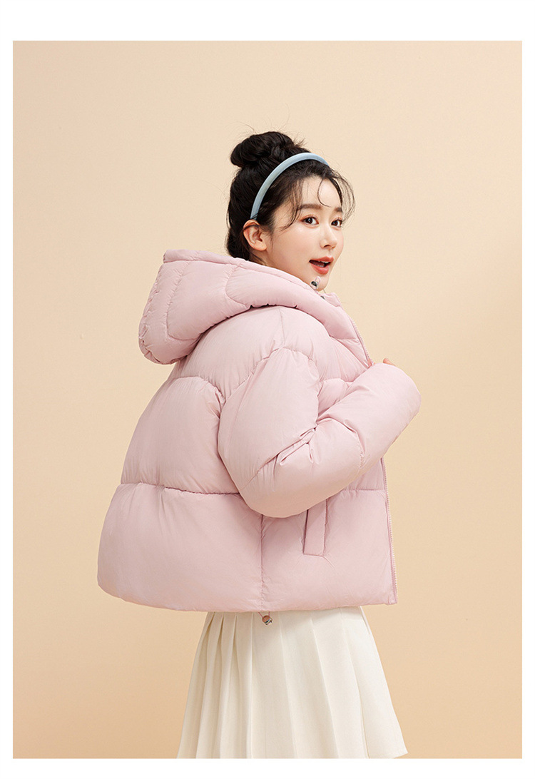 Chaqueta corta con capucha para mujer, estilo coreano, de invierno, corta, gruesa, cálida, de algodón, para mujer_voghion.com