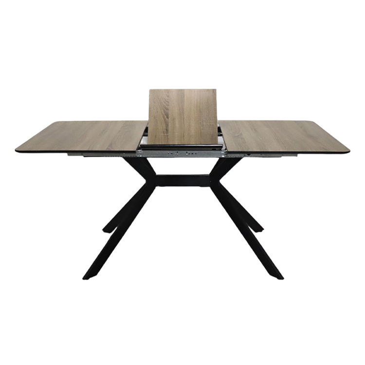 Mesa de comedor multicapa de madera sólida de comercio exterior plegable ligera y lujosa mesa de comedor de alta calidad MDF mesa rectangular larga