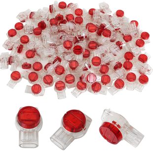 Idc Connector Luorng 100Pcs Red Transparent Data Telephone Line Docking Splicing 3 Port Connection