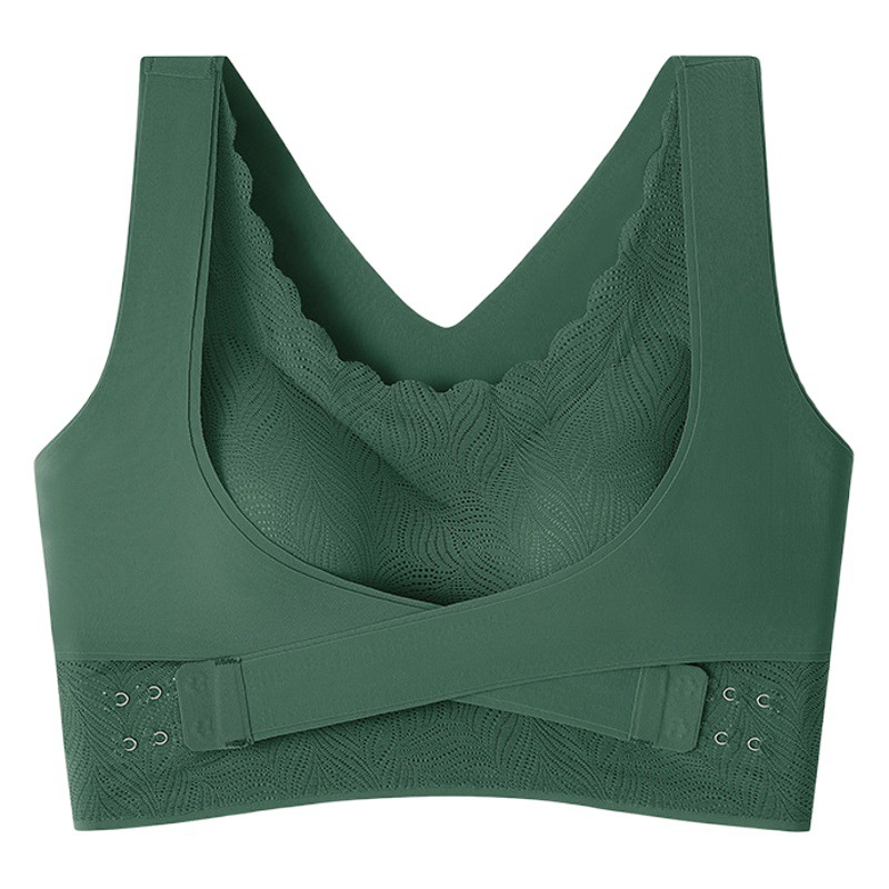 Push up belleza volver Cruz hebilla lateral encaje Sujetador deportivo ajustable soporte de mama sin fisuras corrección deportes ropa interior