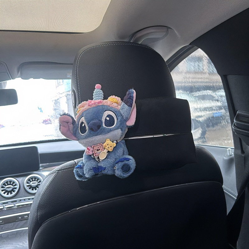 Cute and simple Stitch car tissue box, premium Stitch car tissue holder for the armrest box, in-car gift