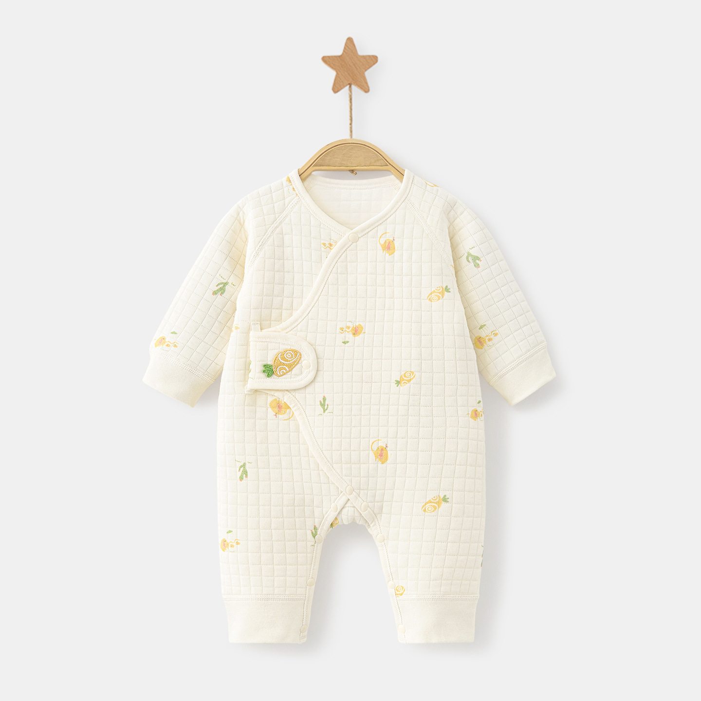 Primavera, otoño, invierno, ropa para bebés recién nacidos, calentamiento, algodón intercalado, monje de marzo, ropa de base, bata de nacimiento, bata