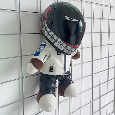 Motosiklet dəbilqələri — helmet bear AGV motorcycle - height-28cm-white-bear-m-black-clown-upgraded-inner-buckle