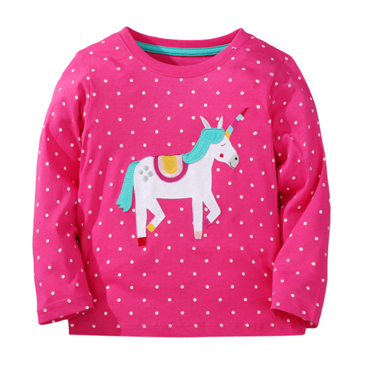 Camisetas de manga larga de estilo europeo y americano para niños y niños pequeños con patrones de dibujos animados, jerseys de cuello redondo y tops para bebés de otoño e invierno.