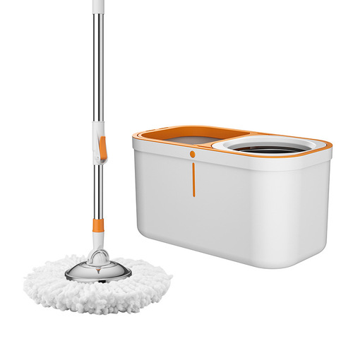 Rotating mop bucket, hand-washable, lazy household mop floor, stainless steel wet and dry replacement cloth, one mop mop