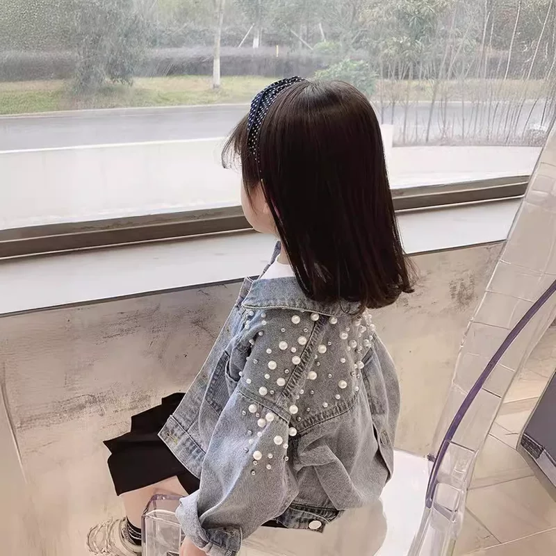 Children's autumn denim jacket, 2021 collection, children's clothing, Korean style, western style