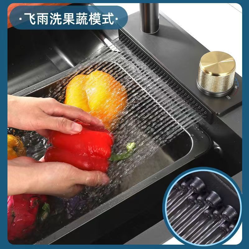 Cocina de pescado volante gran tanque único nano SUS304 lavavajillas de acero inoxidable multifunción gruesa lavavajillas domésticas