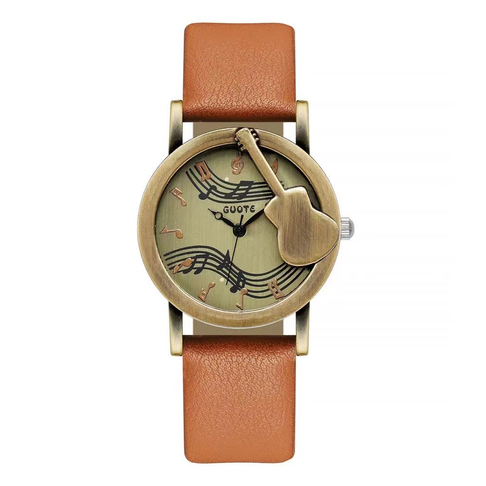 AliExpress Hot Selling Retro Musical Note Creative Ladies Quartz Watch Fashion Retro Creative Student Watch Spot