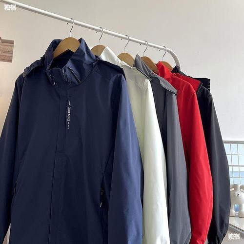 Autumn Functional Windproof Jacket for Men, Trendy Brand, Youthful Design, Black Samurai Style Hiking Jacket