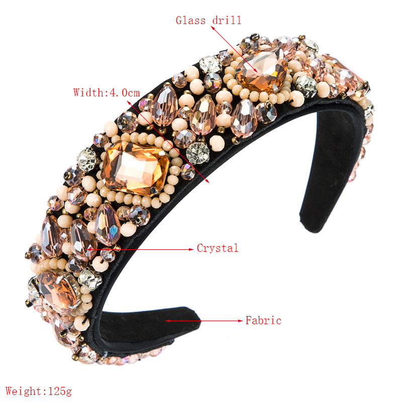 New Geometric Super Flashing Glass Diamond Crystal Fabric Headband display picture 1