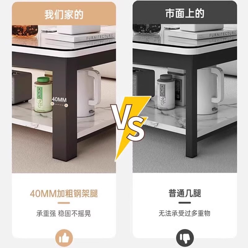 Mesa de centro Mesa de té de recepción para oficina Mesa de té pequeña sala de estar 2025 nuevo estilo de lujo ligero Mesa de mesa de centro de vidrio templado de alta gama