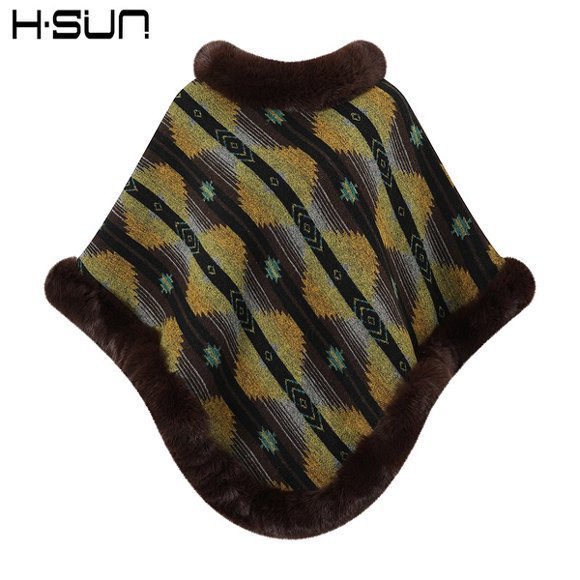 Capa tipo chal de otoño e invierno 2026, nueva bufanda de piel sintética de conejo, abrigo de punto para mujer, prenda exterior holgada y versátil. image 59