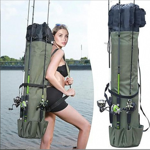 Factory Fish Rod Bag Fishing Gear Bag Large Capacity Storage Bag Multifunctional Waterproof Fishing Cylinder Outdoor Fishing Umbrella Bag