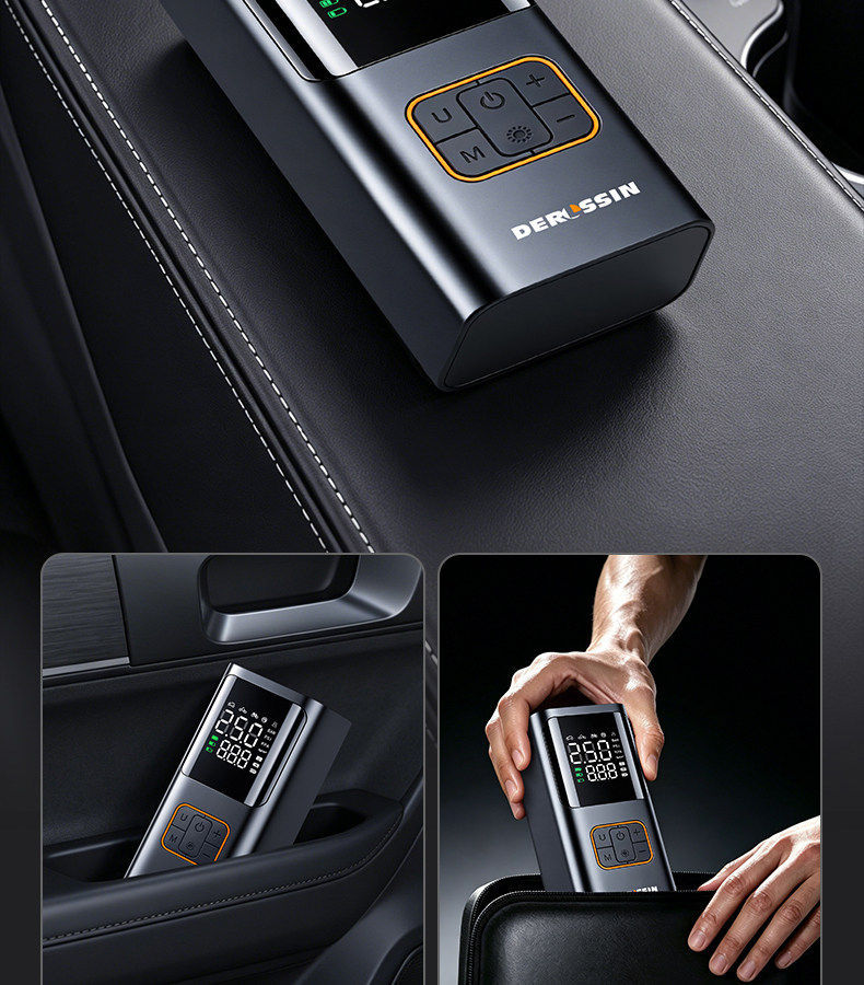 Emergency Starting Power Supply, Car-Mounted Air Pump, Smart Portable Bicycle Electric Tire Pump, Wireless Digital Display