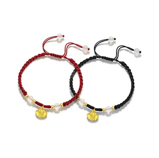 Fupai New Chinese-style Transfer Beads Ruyi Ping An Changmingsuo National Fashion Retro Woven Rope Bracelet for Lovers