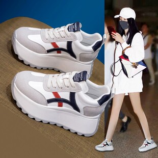 Women's Shoes Increase 8cm 2025 Autumn and Winter New Thick-Soled Platform Heels to Show Height Casual Forrest Gump Shoes Sports Shoes Dad Shoes