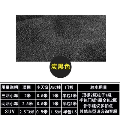 Car Roof Upholstery Wholesale, Car roof lining - second-generation-suede-charcoal-black-half-meter