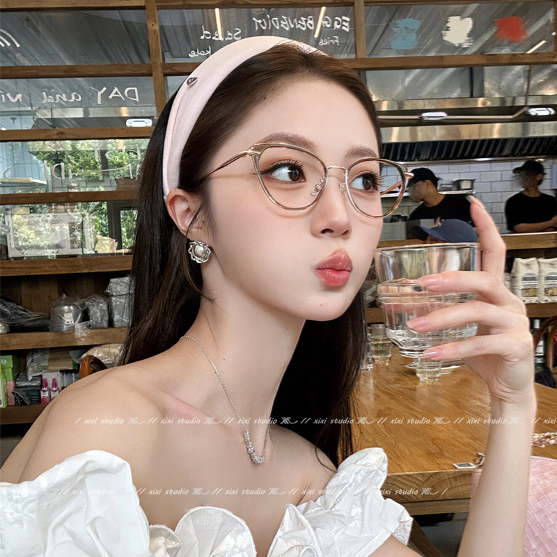 温雅少女！银标爱心宽边发箍女日常外戴气质头箍氛围感高颅顶发饰|undefined