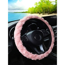 2025跨境新款 Car Seats Accessories 豪华保暖人造兔毛方向盘套