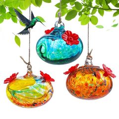 国境を越えて人気がある鳥に餌を与える器の屋外掛けガラスの彩色絵のポート漏れ防止ハチドリは庭の装飾品を与える