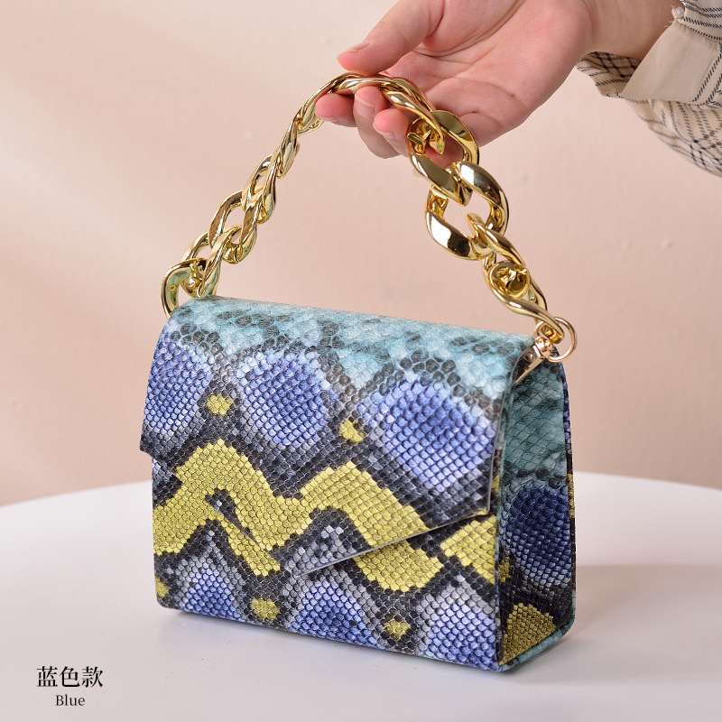 Creativa nicho de moda serpentina bolsa de estilo europeo y americano cadena patrón animal bolsa cruzada-frontera bolso de noche de las mujeres