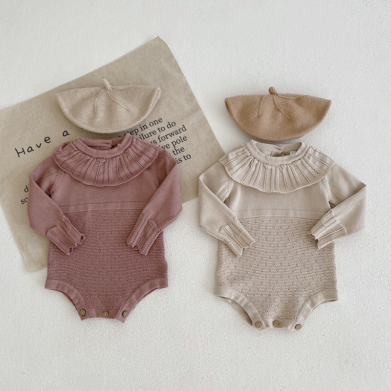 Title 12, Spring and Autumn Infant Knitted Bodysuit for B...