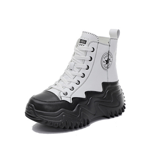  Autumn and Winter High Top New Wholesale Thick Sole Inner Height Casual and Versatile Female Student Shoes and Short Boots