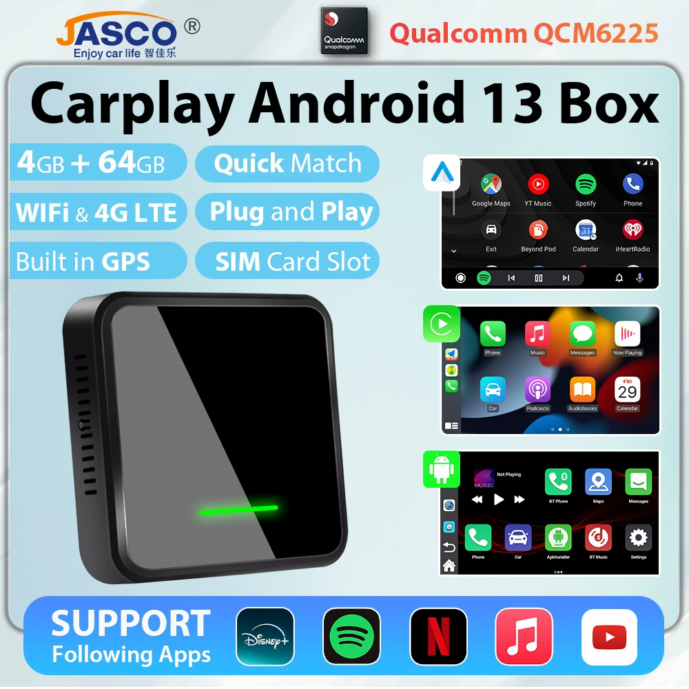 Беспроводной адаптер CarPlay для обновления экрана автомобиля, оригинальный от производителя автомобильных навигационных систем на базе ИИ, для подключения автомобиля к устройству.