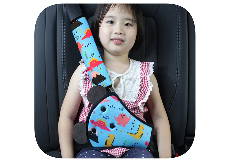 Car Kids Safety Belt Shoulder Protector Cartoon Cute Anti-Neck Strangulation Neck Protector Belly Protector Removable and Washable Baby Car Seat