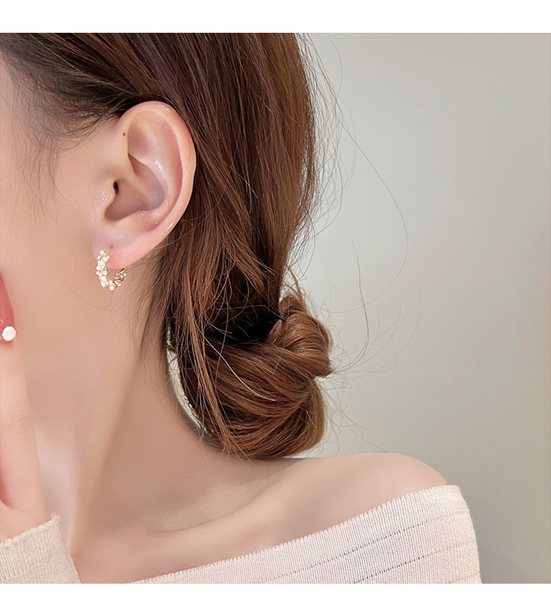 Geometric Pattern 1 Pair Fashion Geometric Plating Alloy Artificial Pearls Earrings