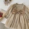 Spring small princess costume, dress with sleeves, children's girl's skirt, Korean style, long sleeve, western style