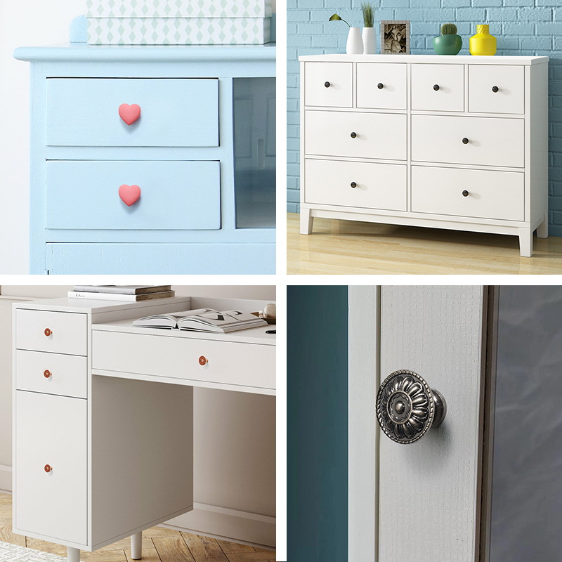 Solo agujero redondo estilo europeo marfil blanco mango gabinete muebles clásico sólido armario cajón mango al por mayor