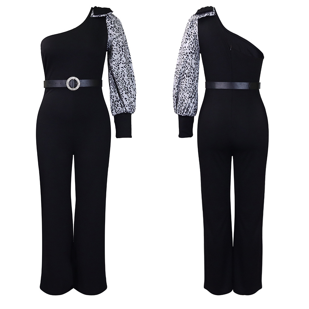 Women's Jumpsuits Rompers One Shoulder High Waist Wide Leg Elegant_voghion.com