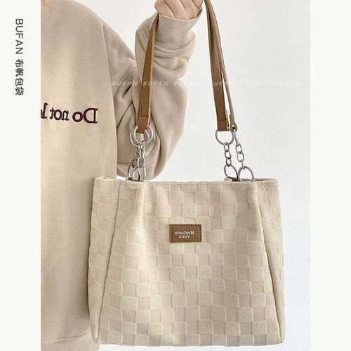Bags Women's New High-end Tote Canvas Bag Large Capacity Handbag College Student Class Shoulder Bag